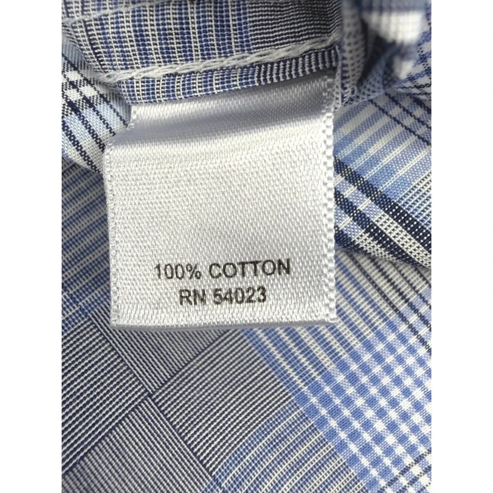 Banana Republic Slim Fit Blue Plaid Shirt Men XL Cotton Button Preppy Casual EUC